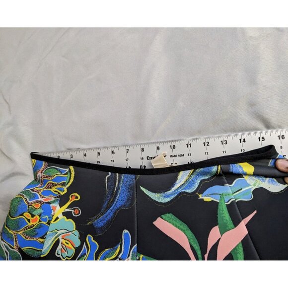 H&M Skirt Colorful Floral A Line Flared 3D Scuba Midi Skirt Womens Size 10 - Picture 11 of 11